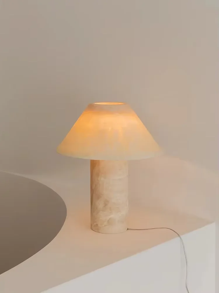 Modern Simple Table Light Decorative Livingroom Restaurant Figured Marble Desk Lamp