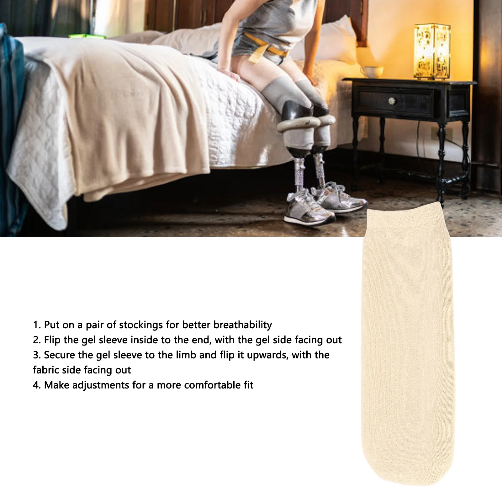 Leg Prosthetic Stump Shrinker Below Knee High Elasticity Thickened Gel Prosthetic