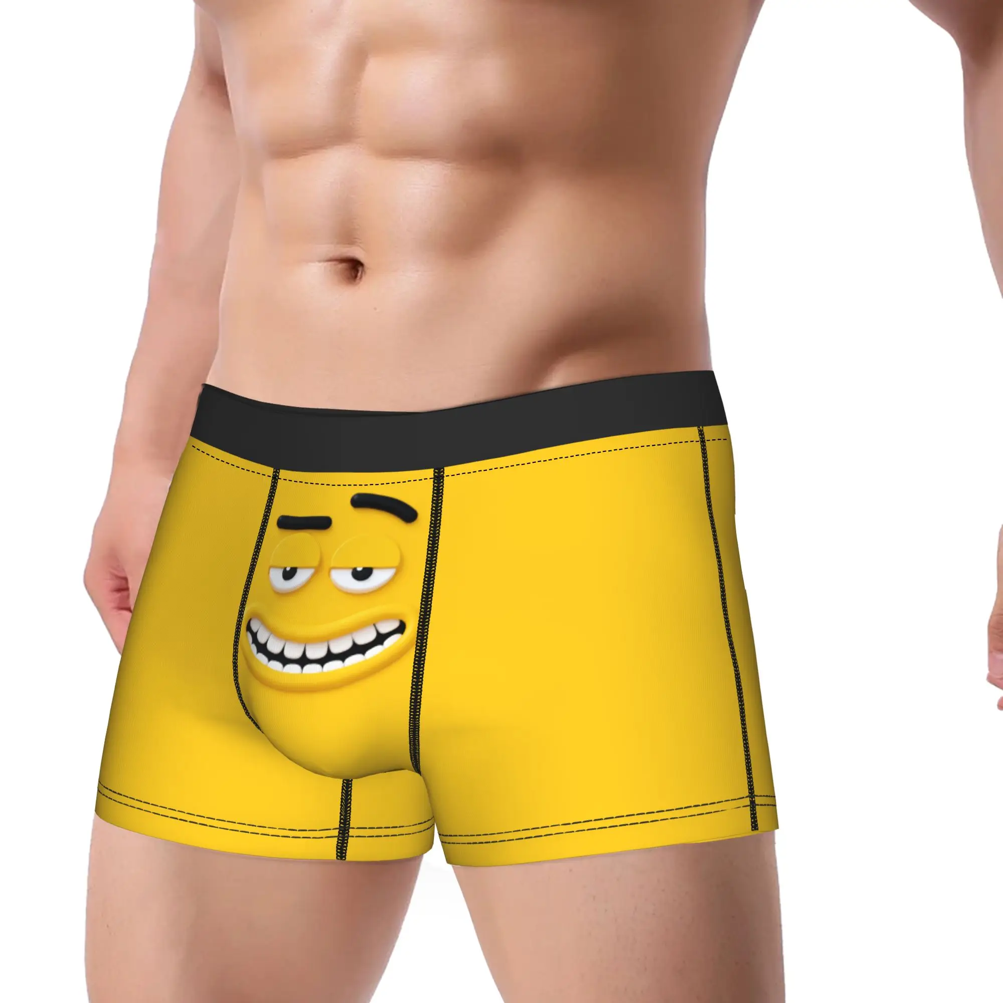 Funny Expression Smile Smiley Face Mischievous Man Underwear  Boxer Briefs Shorts Panties Hot Polyester Underpants for Male