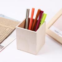 Simplicity Lovely Pencil Container Office Organizer Stationery Desk Accessories Storage Box Wooden Pen Holder Pencil Holders