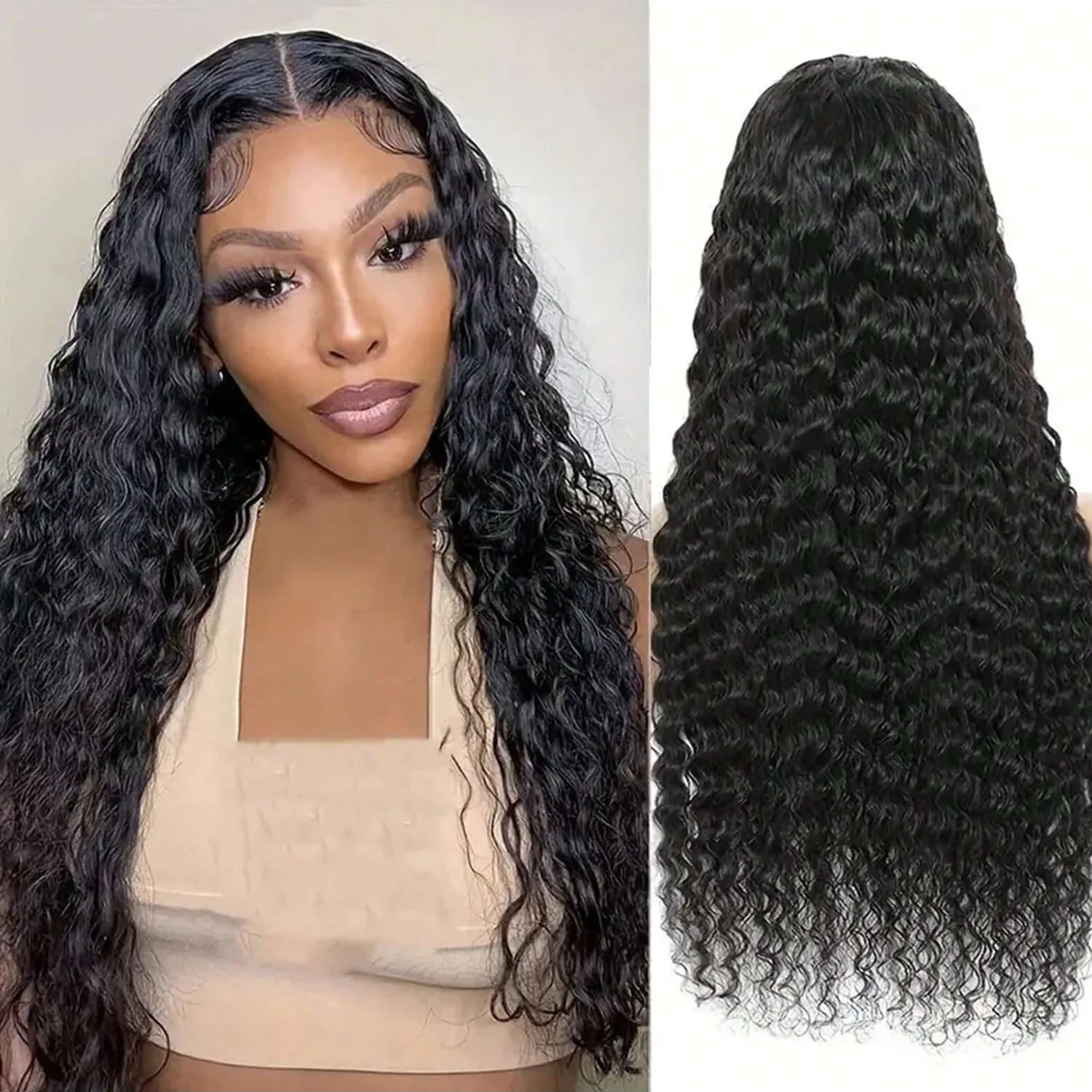 Curly Lace Frontal Wigs Human Hair Natural Color 180% Density Brazilian Human Hair Wig 13x4 4x4