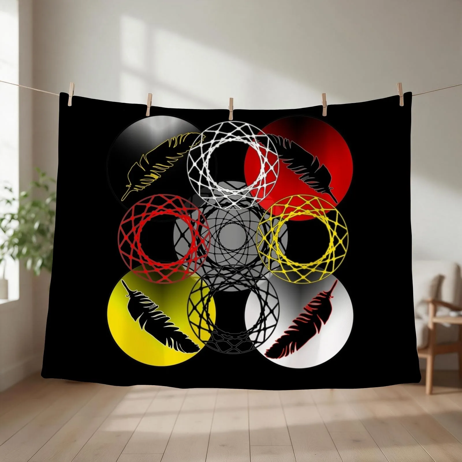 Medicine Wheel Throw Blanket couch cozy soft plush fuzzy picnic outdoor blanket
