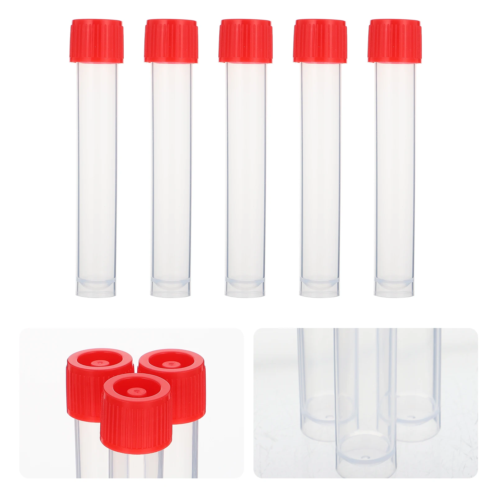

20pcs Disposable Testing Blood Test Hospital Sampling Tubes Leakproof Sealing Plastic Specimen Storage Tubes