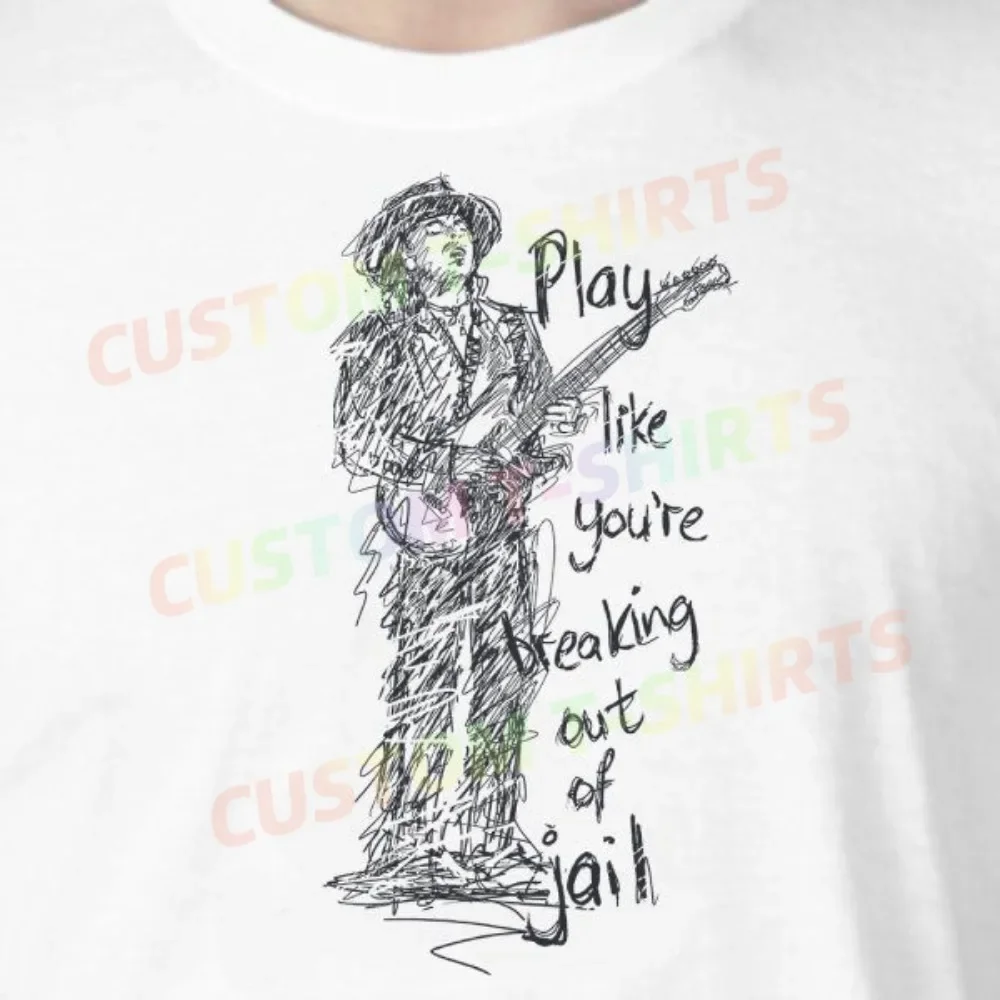 

150 233_Stevie_Ray_Vaughan Fans' comic-style hand-drawn pattern T-shirts for both men and women in summer