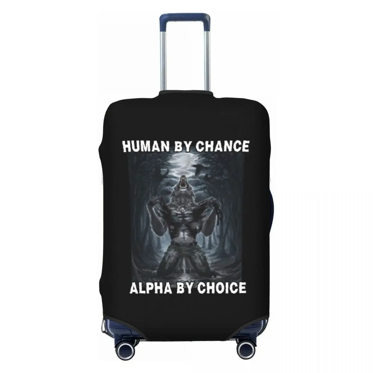 

Custom Cute Funny Human By Chance Alpha By Choice Luggage Cover Protector Dust Proof Travel Suitcase Covers