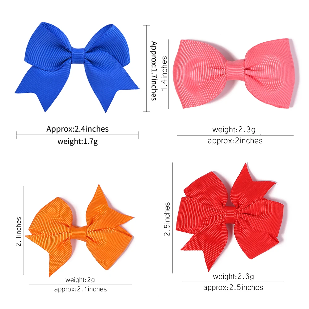 10/20Pcs Cute Grosgrain Ribbon Bowknot Hair Clips for Girls Colorful Bows Clip Hairpin Barrettes Headwear Kids Hair Accessories