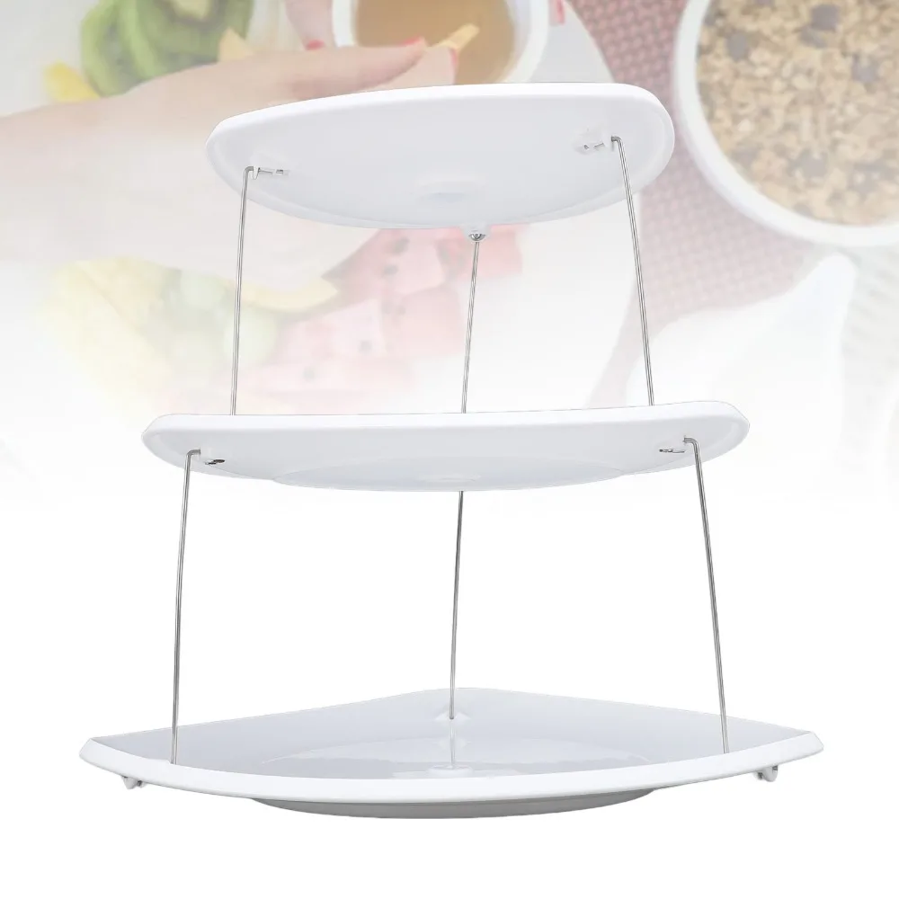 Food Grade Resin Dessert Stand Three Tier Detachable Tier Serving Tray Lightweight Stable Support Pole Display Rack