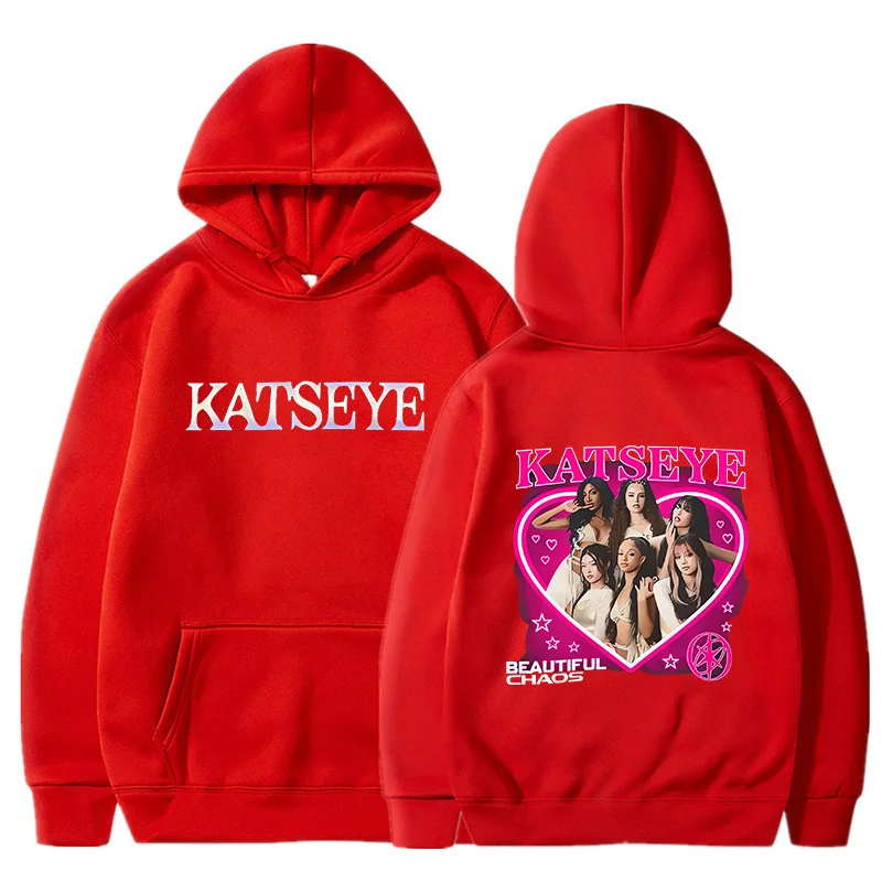 Fashion Katseye Print Casual Hoodies Women Men Graphic Gothic Y2k Hoody Sweatshirts 90s Korean Style Vintage Streetwear Clothes