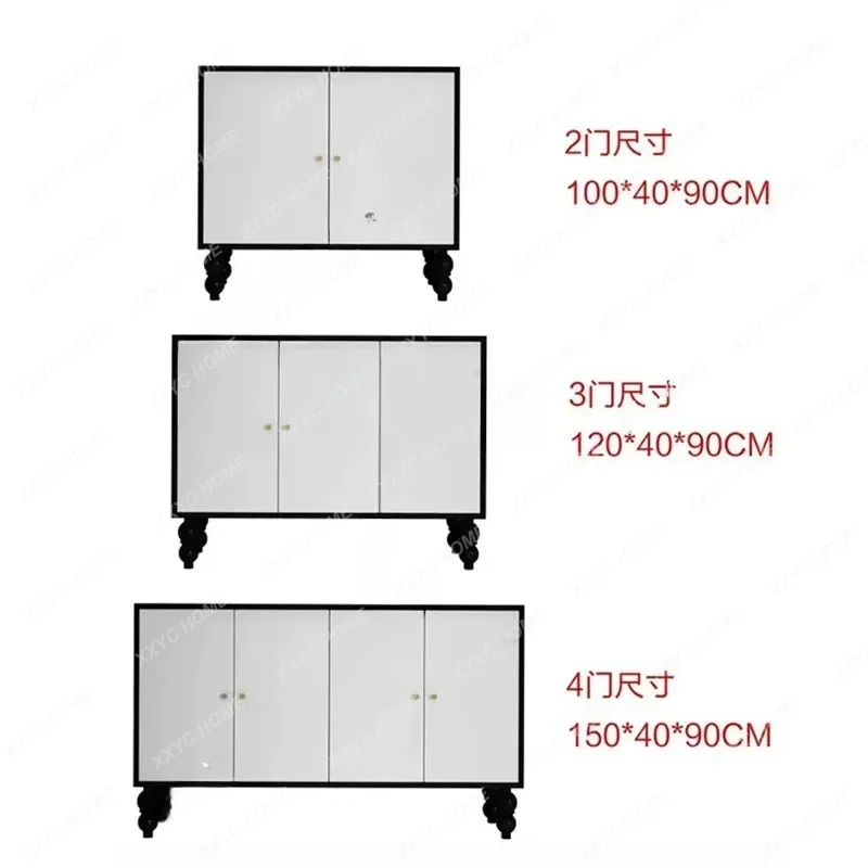 retro abstract art oil painting dining side cabinet living room entrance cabinet