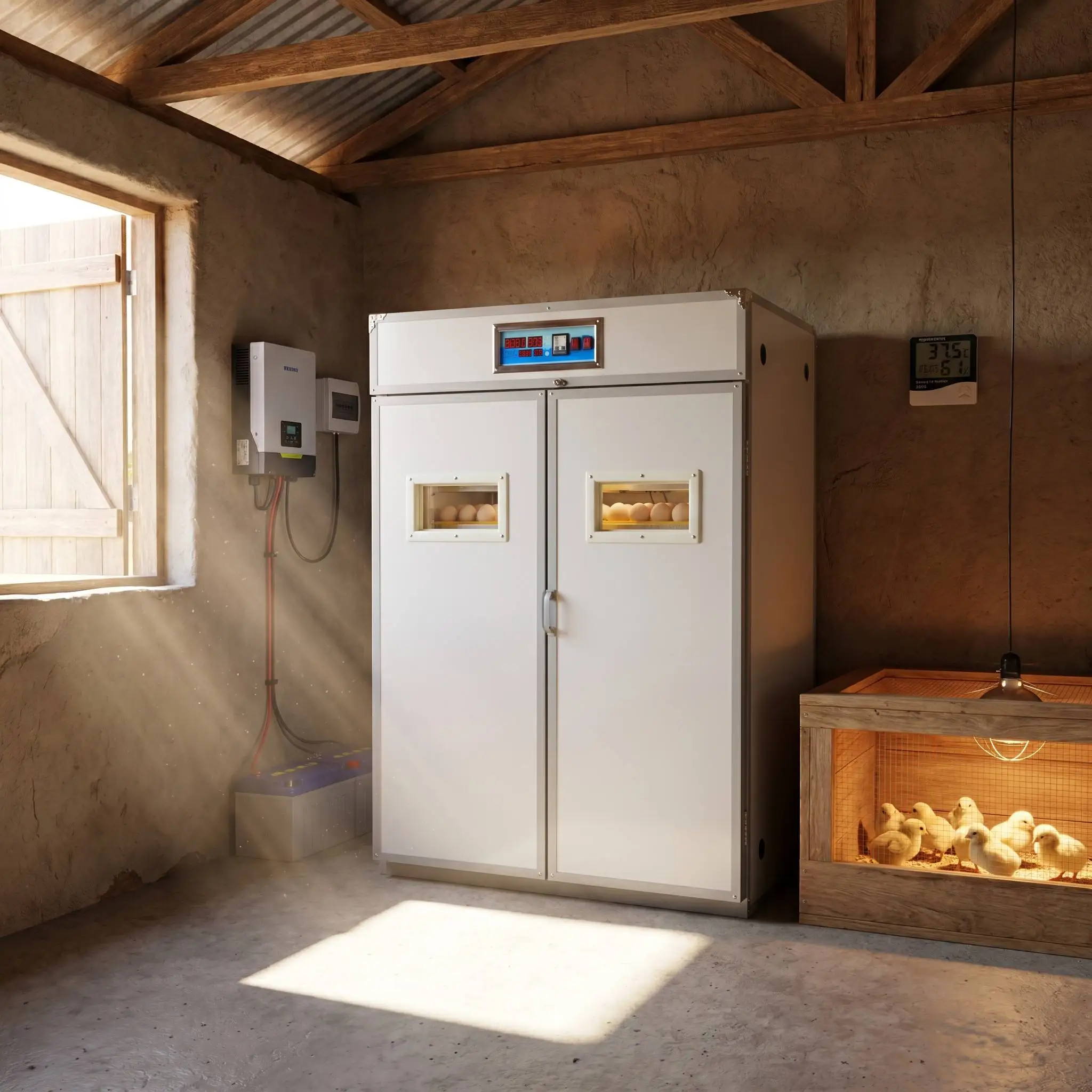 New Type Automatic Solar 1056 Chicken Egg Incubator With Solar Panels Battery Inverter