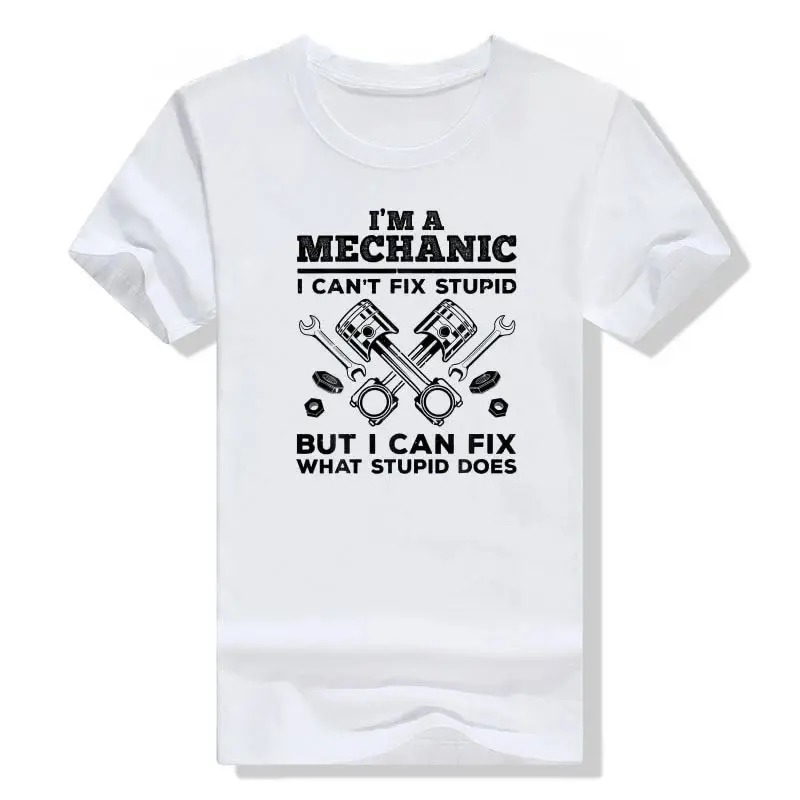 Funny Male Mechanic Dad Printed Shirt Car Diesel Garage Clothes Auto Mechanic Accessories Short Sleeve Top