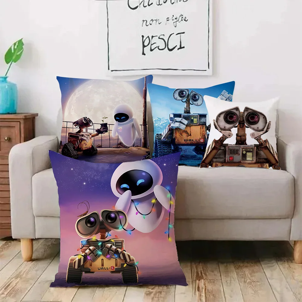 Cartoon Pillow Covers DisneyS WALL E Cartoon Sofa Decorative Home Double-sided Printing Short Plush Cute Cushion Cover