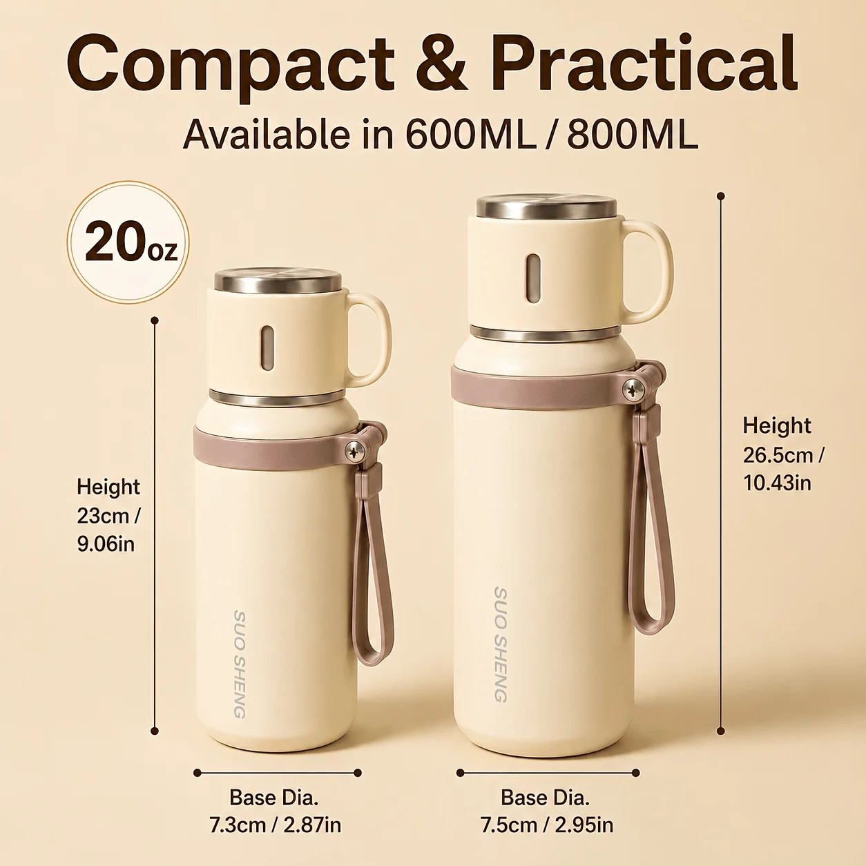 Large Capacity 316 Stainless Insulated Bottle Flask - Heavy-Duty Insulated Water Bottle with One-Touch Lid