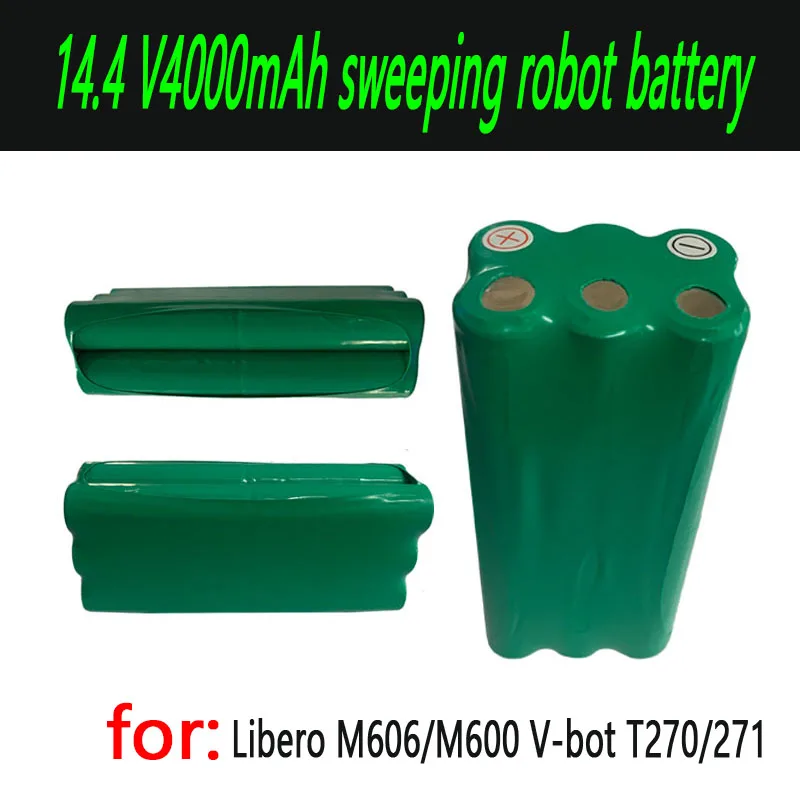 14.4V NI-laissée 4000mAh robot aspirateur Batterie pour liberoV-M600 / M606 v-botT270 / 271