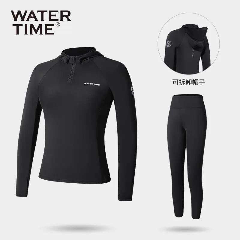 WaterTime Women's Long-Sleeved Long Pants Waterproof Sun-Protective Quick-Drying Beach Wading Set