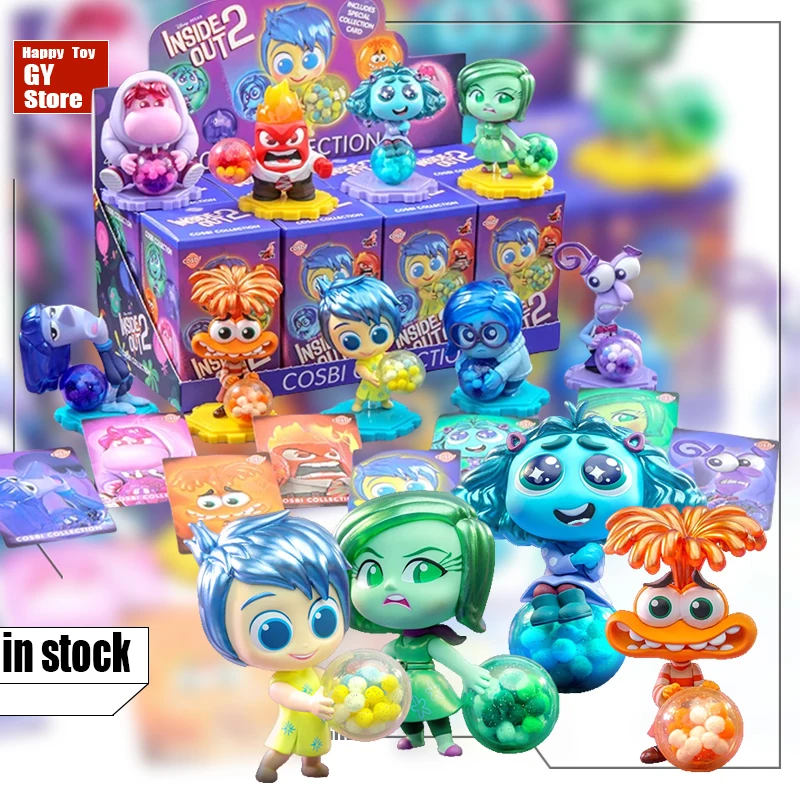 2024 New Pixar Inside Out 2 Joy Sadness Anger Disgust Cosbi Anime Figurine Mini Doll Collectible Figurine  Kids Birthday Gifts