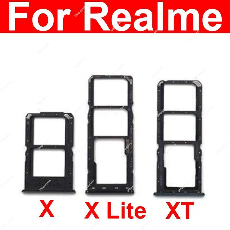 SIM Card Tray For Realme X Lite X XT Sim Card Slot Tray Holder   Card Adapter Replacement Parts