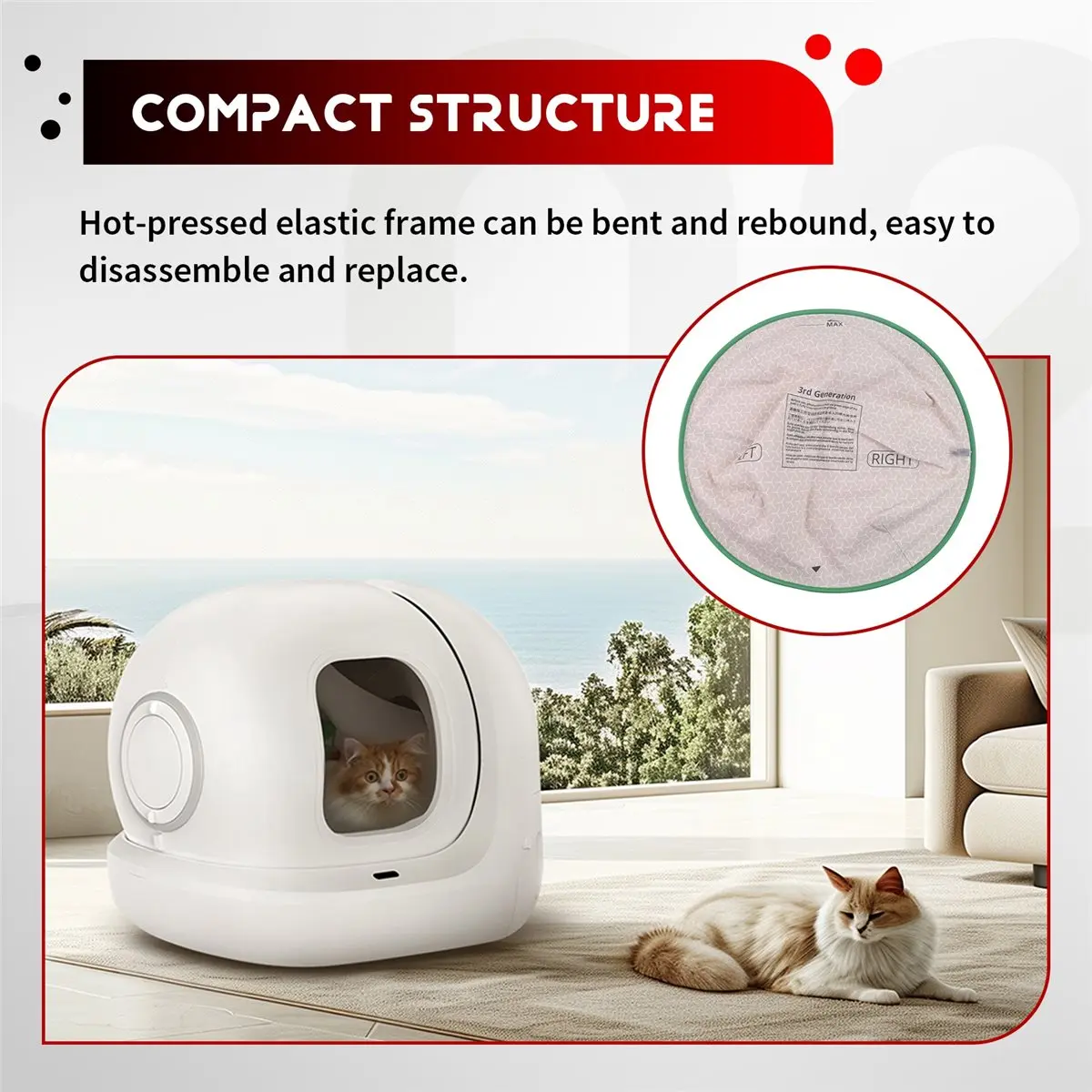 AT16 For MAX 2 Litter Box Mat High-Performance Three Prevention Pad is Suitable Cat Toilet Cushion