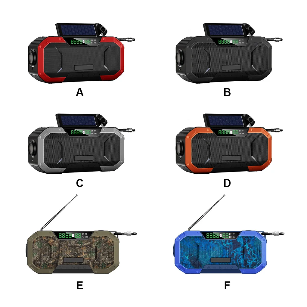 

Hand Crank Radio Backpacking Multifunctional Rechargeable Flashlight IPX5 Waterproof Phone Charger Camouflage Blue