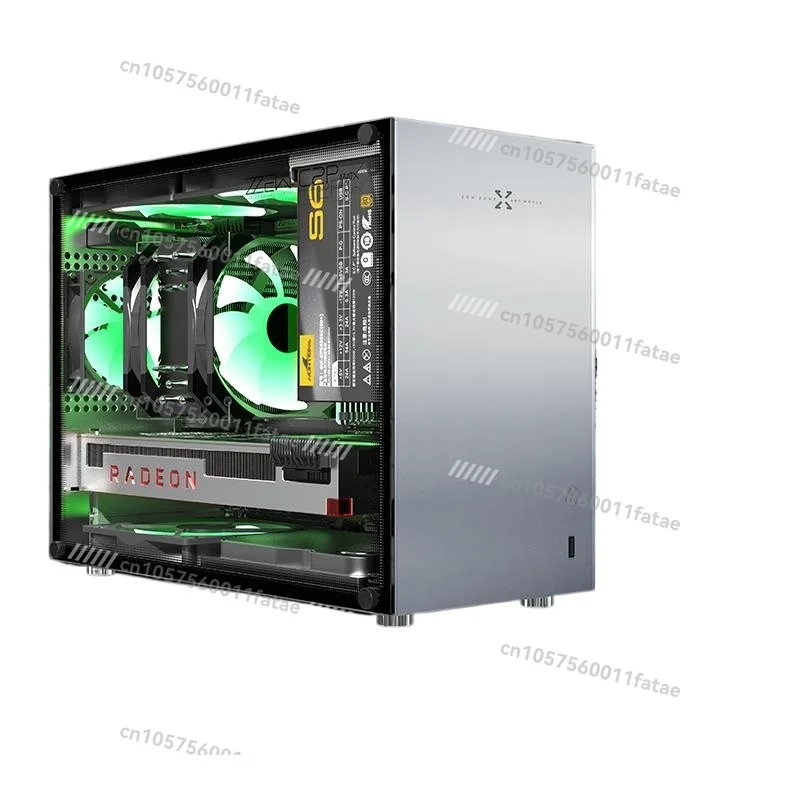 

All Aluminum Main Board Power Supply White Chassis Side Transparent Graphics Card Air Cooled Mini Desktop