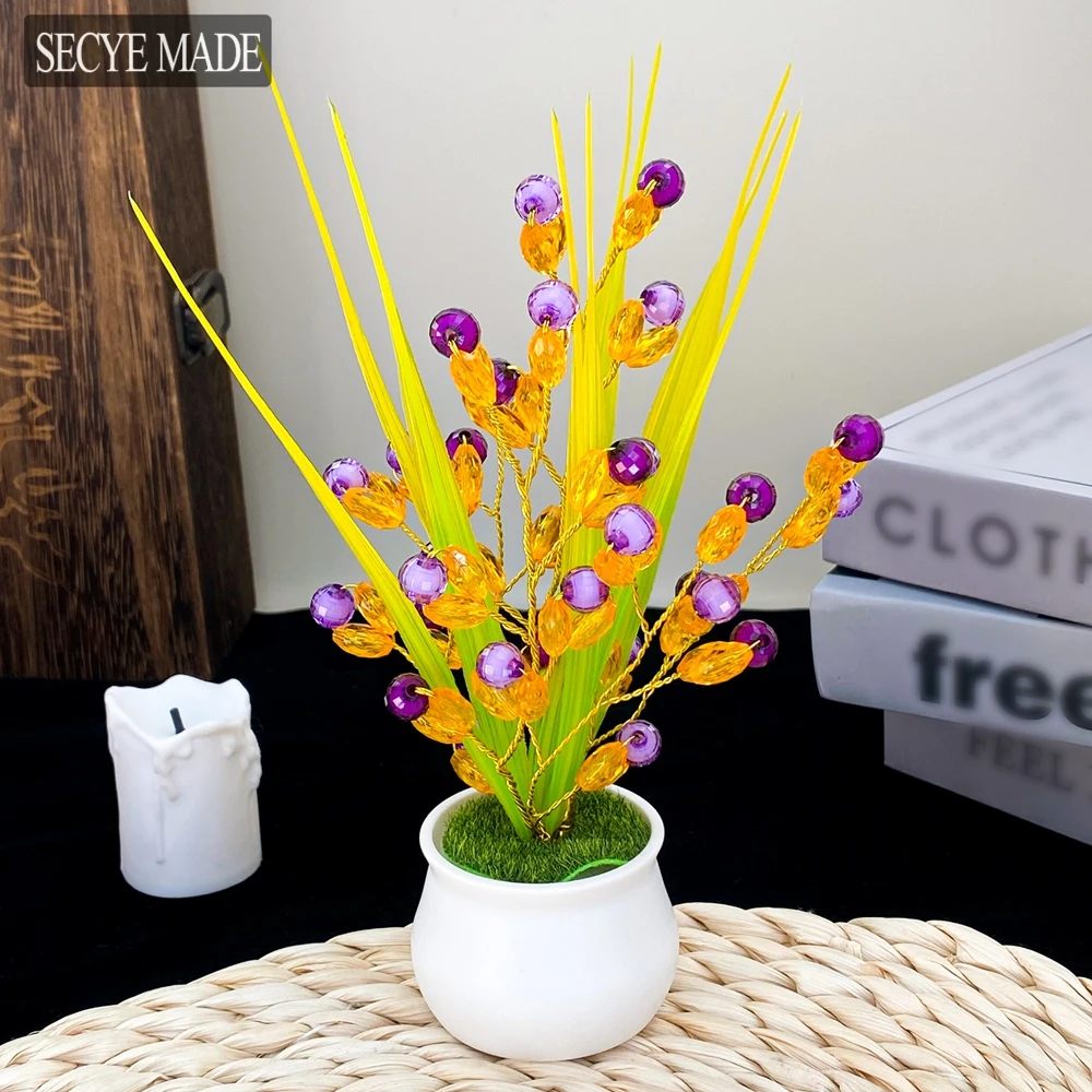 

Artificial Wealth Fruit Potted Fake Plants Green Plants Fake Bonsai Home Bedroom Office Decoration Party Table Centerpieces L37