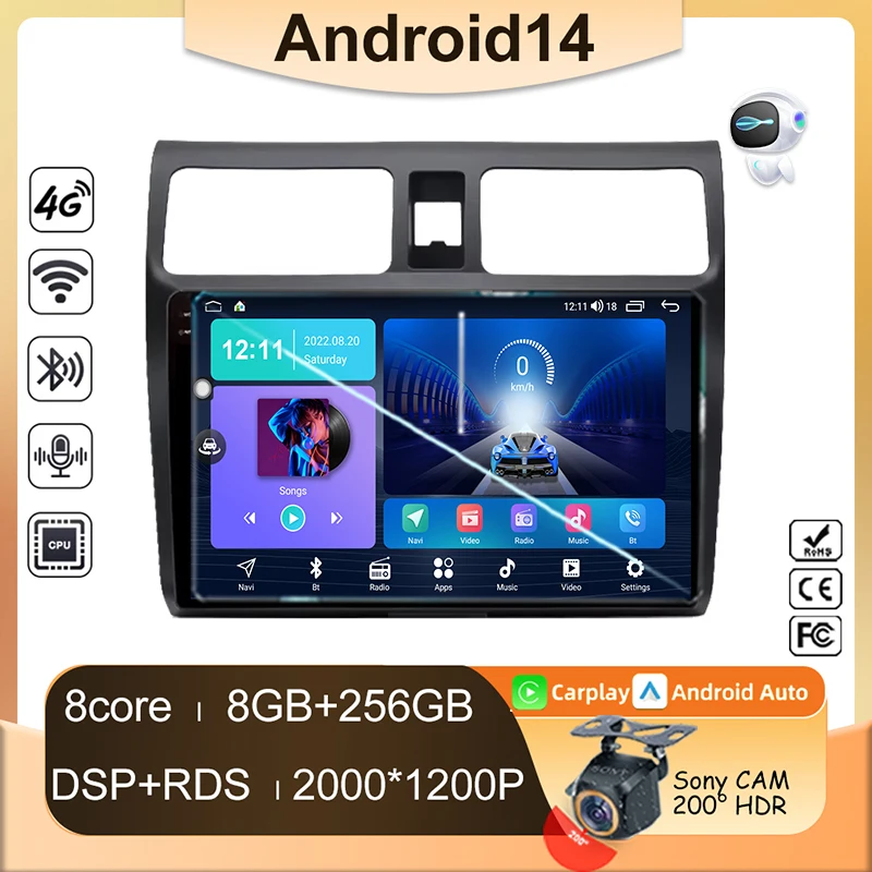 Android 14 For Suzuki Swift 2003-2010 Car Radio Multimedia GPS Player Auto Stereo Video Navigation Carplay 2Din DSP WIFI BT DVD