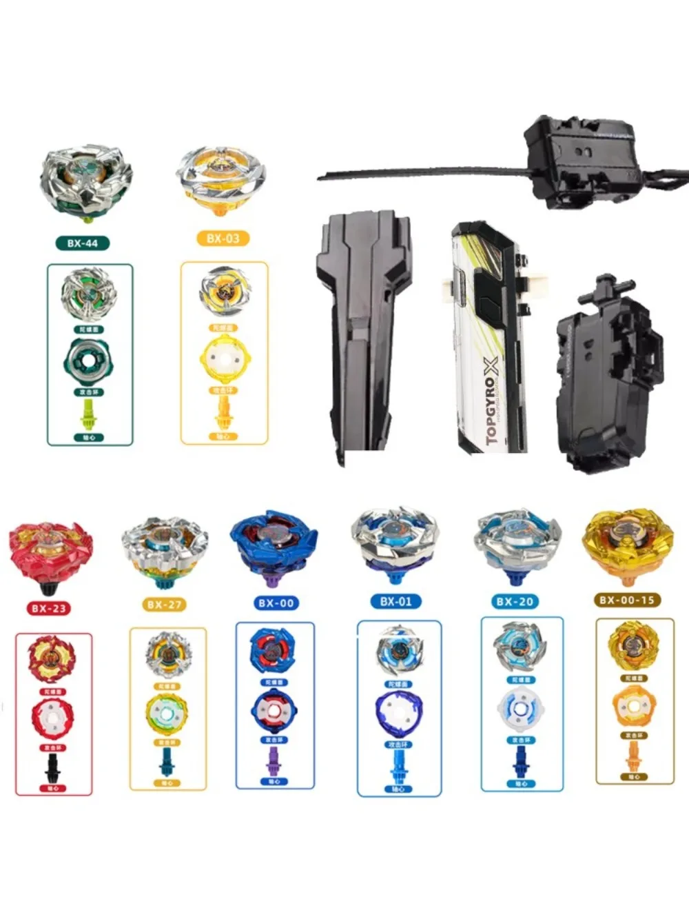 Beyx Burst Gyro X Toy Gyro Pack BX-23-24-26-27 Phoenix Unicorn BX00 BX03 BX44 BX20 Gyroscope de combat avec lanceur de différents styles