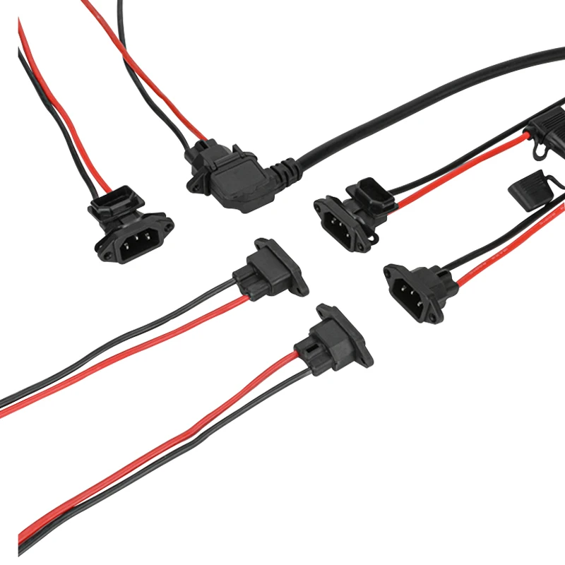 10awg E-Bike Accu Oplaadaansluiting Elektrische Auto Connector Laadstekker Universele Drie Verticale Kabel Voor 36V 48V Voertuig