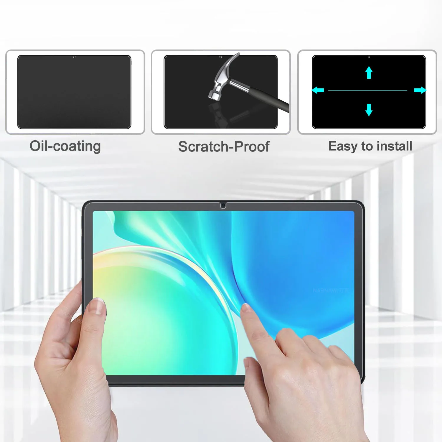 2 Pieces Ultra Clear Scratch Proof Tempered Glass Screen Protector For Blackview Tab 90 Wifi 10.92-inch Pad Protective Film