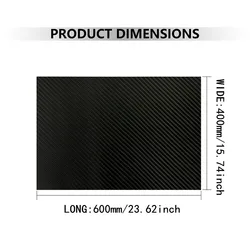 Placa de fibra de carbono 3K completa de 400x600mm, espesor del panel de placa de carbono de alta resistencia, 0,5mm, 1,0mm, 1,5mm, 2,0mm, 2,5mm, 3mm, 4mm, 5mm