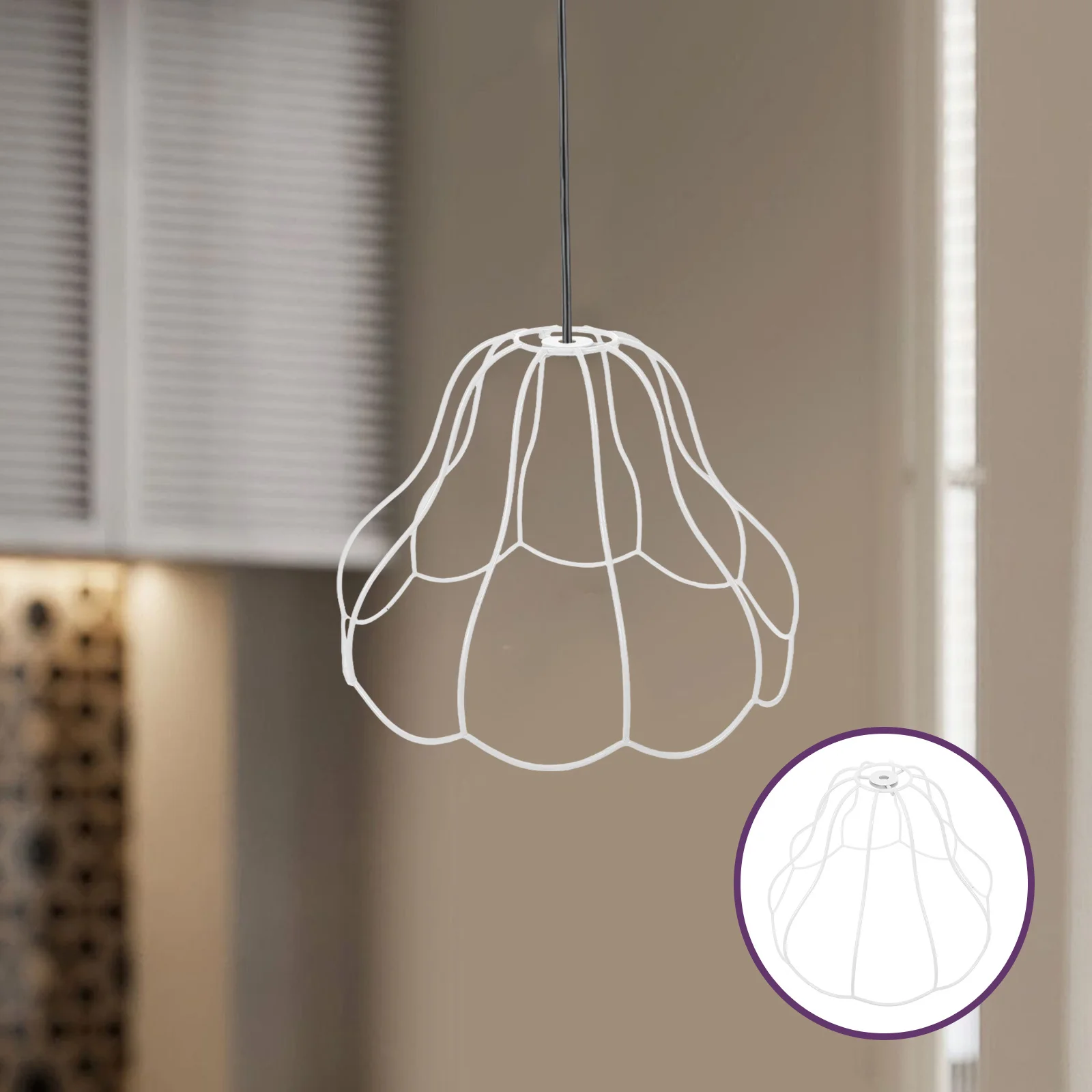

Lamp Shade Frame Replacement Metal Wire Cage - Vintage Iron Lampshade Support for DIY Lighting Fixtures Home Office Decor
