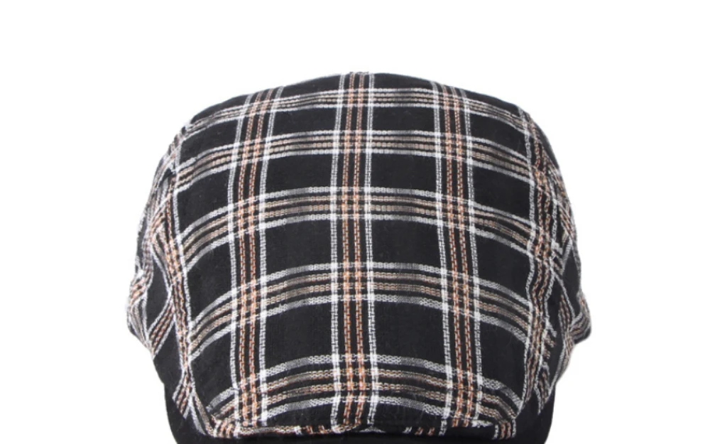 HT4640 Baskenmütze Mütze Männer Frauen Frühling Sommer Kappe Sonnenhut Einstellbare Ivy Flache Kappe Plaid Künstler Maler Baskenmütze Hut Männlich Weiblich Berets – Detail 4