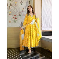 Pakistani Women Wear Yellow Haldi Party Rayon Salwar Suit Kurti Pant & Dupatta