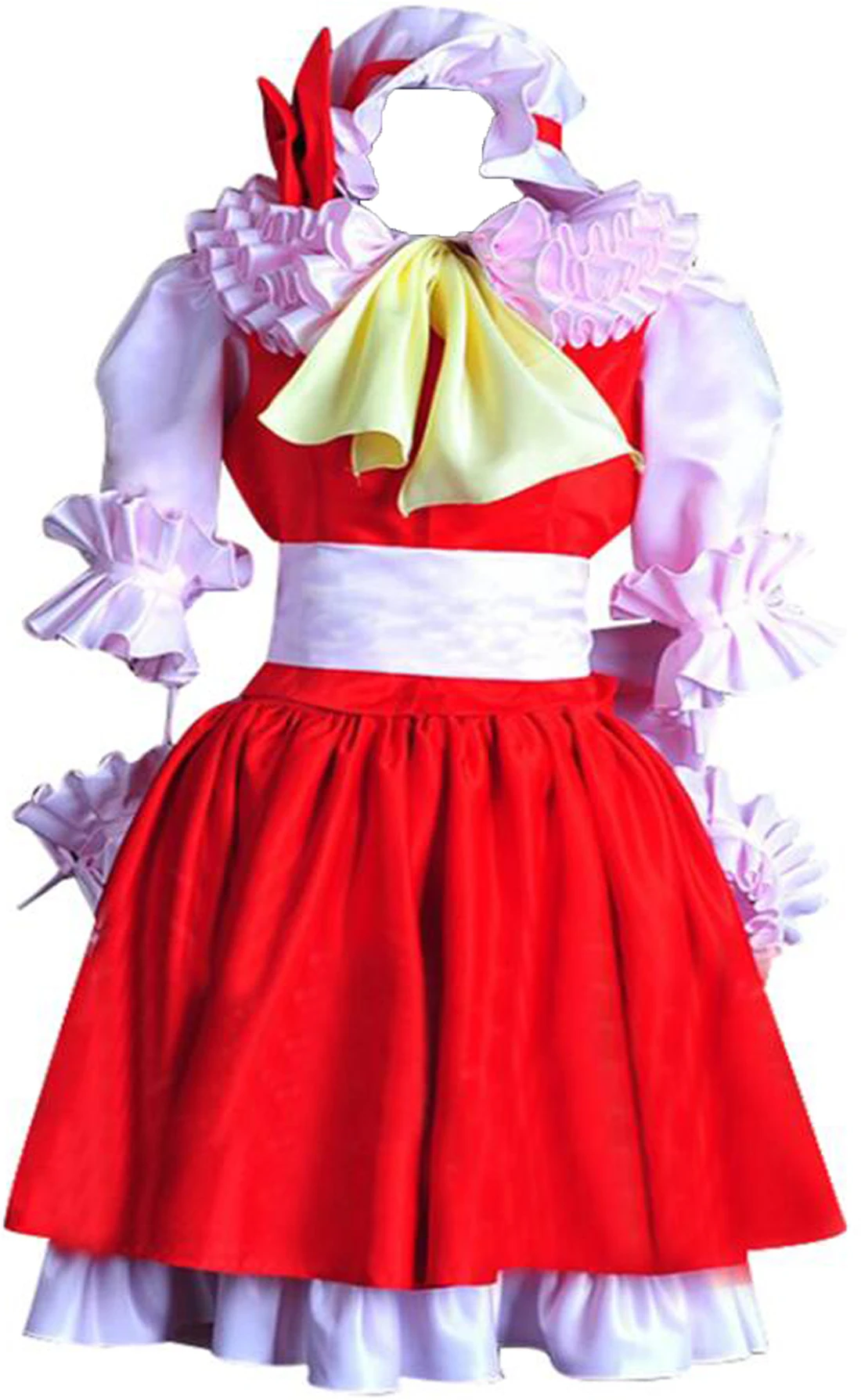 

Anime Cosplay Flandre Scarlet Cosplay Costume Lolita Punk Party Red Dress Hat Bow Halloween Outfit Uniform Custom Made