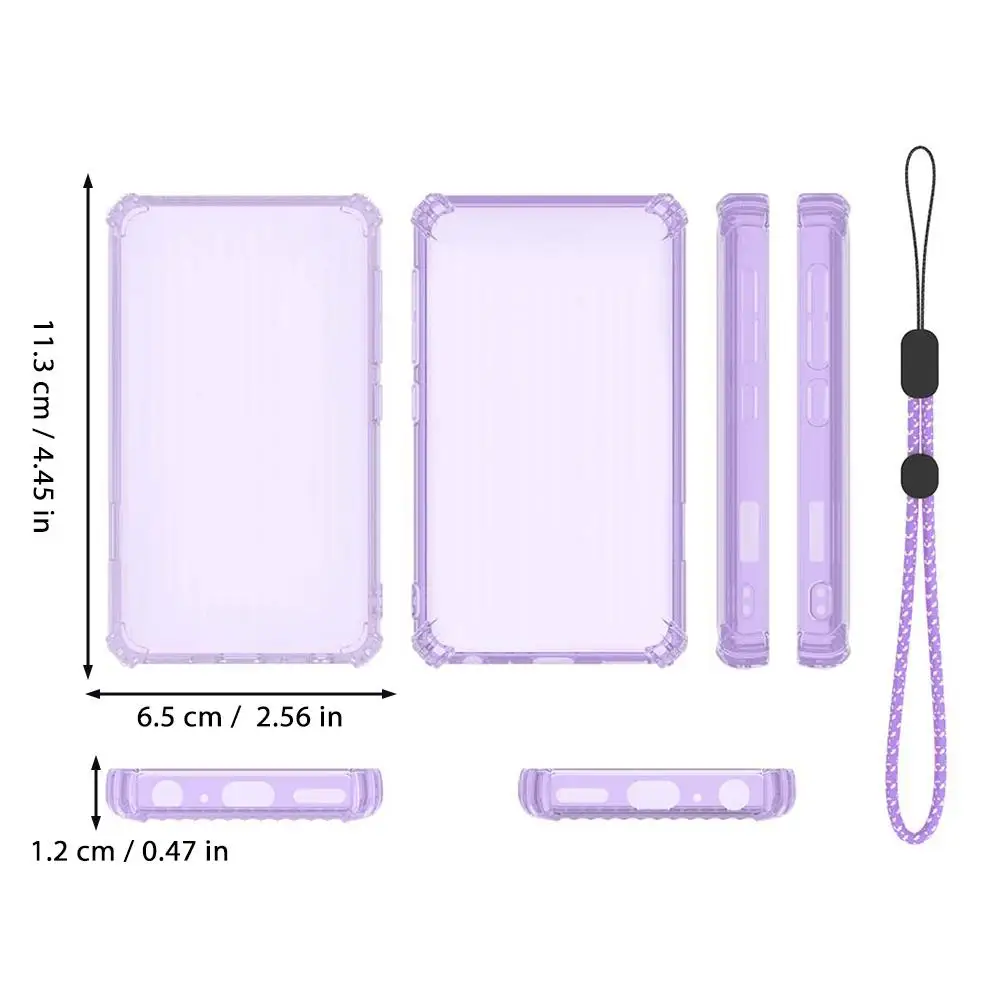 For Innioasis G1 G3 Soft TPU Protective Cover Shock‑Proof Protective Case With Hand Rope Transparent Pink MP3 Player Shell