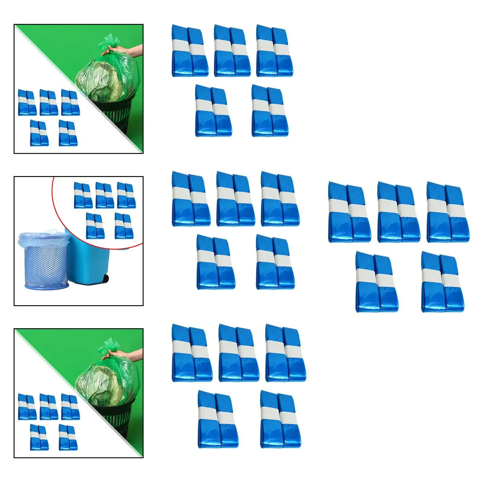 10 sacchetti per pannolini usa e getta per bambini, fodere spesse per secchielli, robusti ricariche per pannolini da esterno, cucina, campeggio, bagno