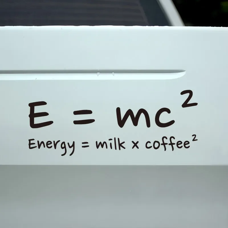 Creative E=mc² Vinyl Car Decal Funny Milk Coffee Squared Energy Formula Sticker