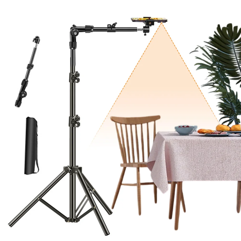 Horizontal Overhead Tripod Adjustable Cell Phone Tripod Stand Horizontal Stand for Recording/Watching/Vlog Video Recording