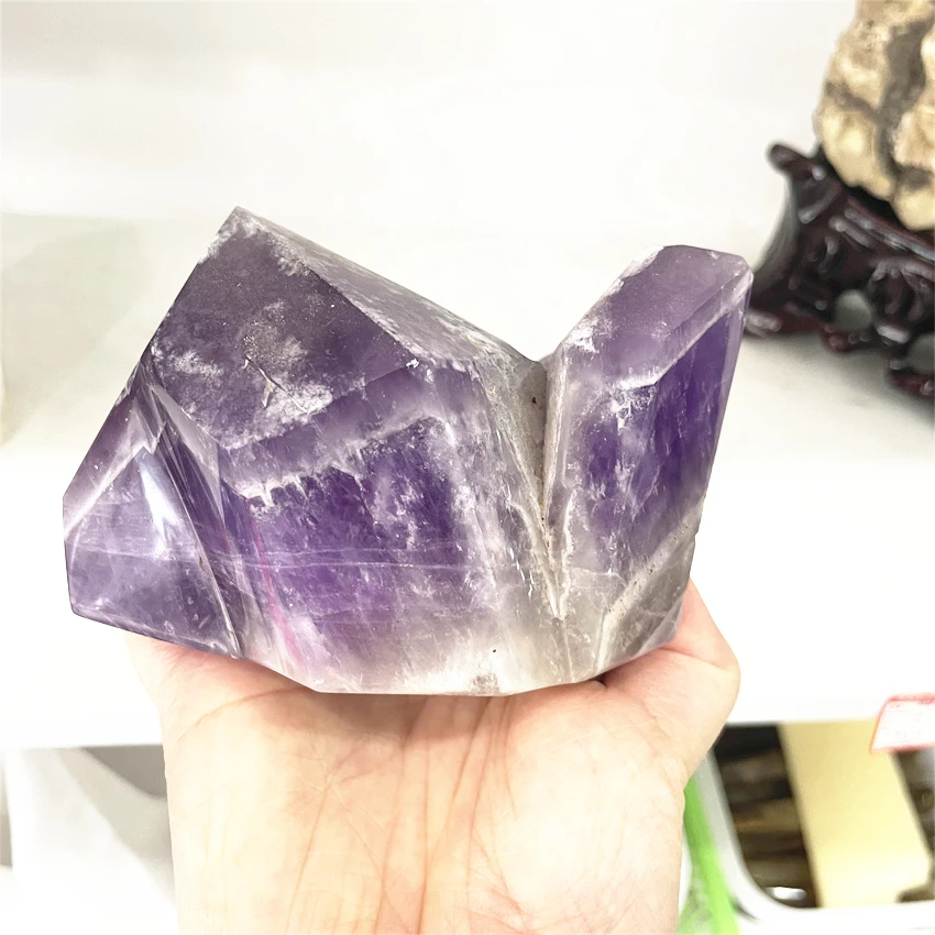 

1.15kg Natural Purple Amethyst Quartz Crystal Wand Point Obelisk Healing LA26