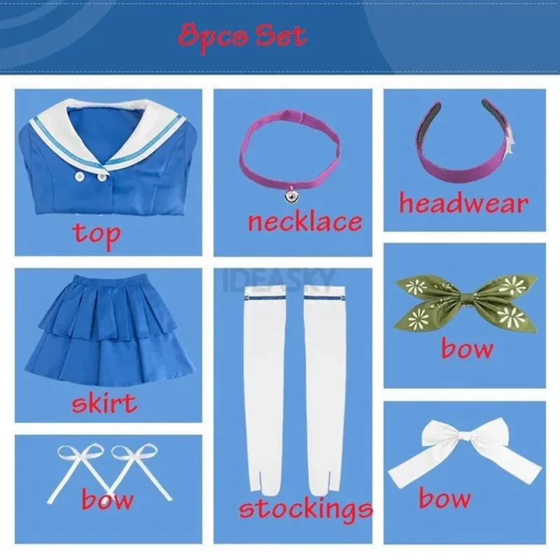 

Косплей Аниме Danganronpa V3 Killing Harmony Tenko Chabashira Косплей Костюм Женская Синяя Школьная Форма Платье 72-й