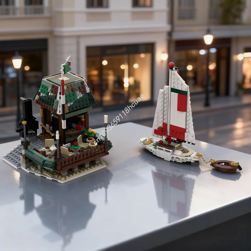 

840 шт. MOC Elf S Tavern, модель строительного блока, игрушка, сборка, сделай сам, креативные рождественские подарки, детский день рождения