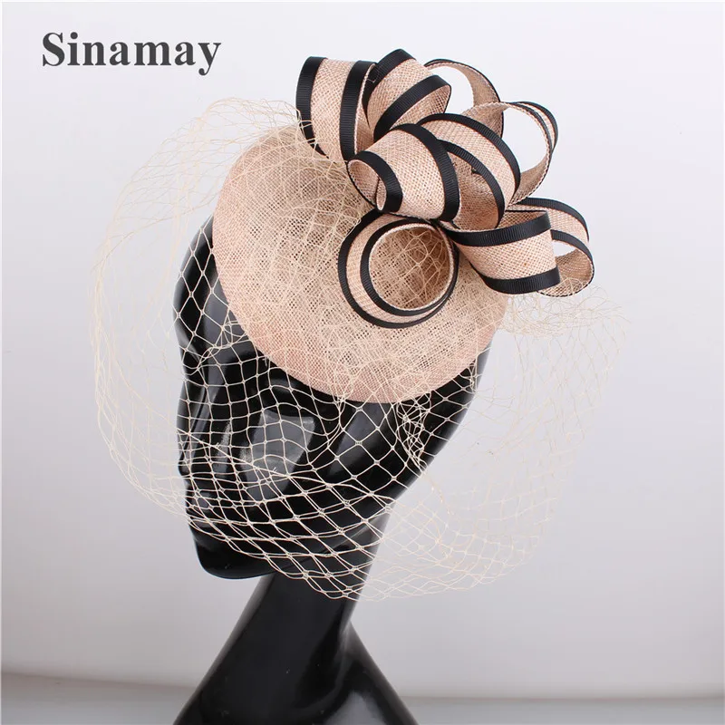 Heavy Weave Loop Veil and Feather Fascinator Formal Hat Kentucky Derby,Ascot, Melbourne Cup,Church Headpiece