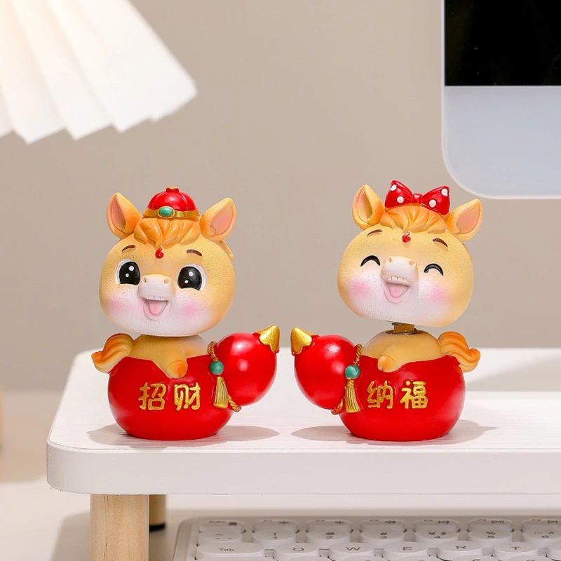 2026 سنة الحصان الجدول الديكور الساحرة المهر هدية محظوظ السنة الجديدة وديكور سيارة لطيف Craft بها بنفسك الحرفية #2