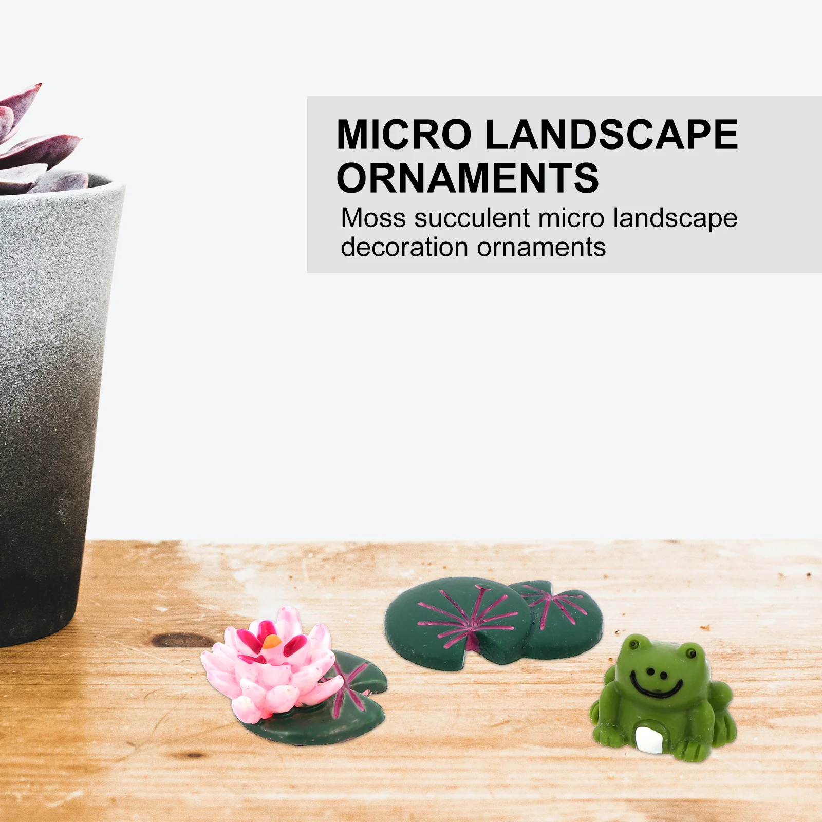 

4 Set Micro Landscape Ornament Resin Miniature Decoration Desktop Accessories Durable Succulent Ornament
