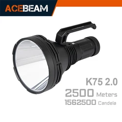 ACEBEAM K75 2.0 2500 Meter Suchscheinwerfer mit extrem großer Reichweite, 6300 Lumen, helle LED-Taschenlampe, leistungsstarke Taschenlampen