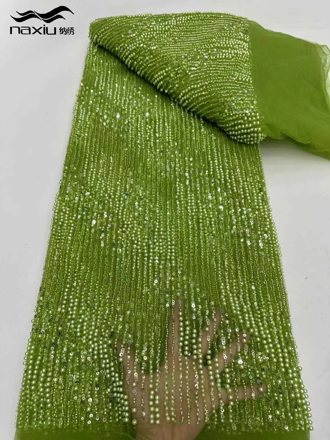 Madison africano malha francesa renda frisada tecido mais novo 2025 tecido de renda líquida nigeriana com lantejoulas para vestidos de casamento feminino 5y