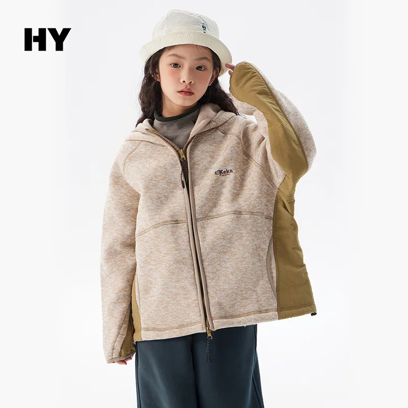 Girls Coat 2024 Winter New Childrens Wear Korean Style Girl Baby Foreign Style Hooded Thick Laminated Cotton Coat Casual Daily