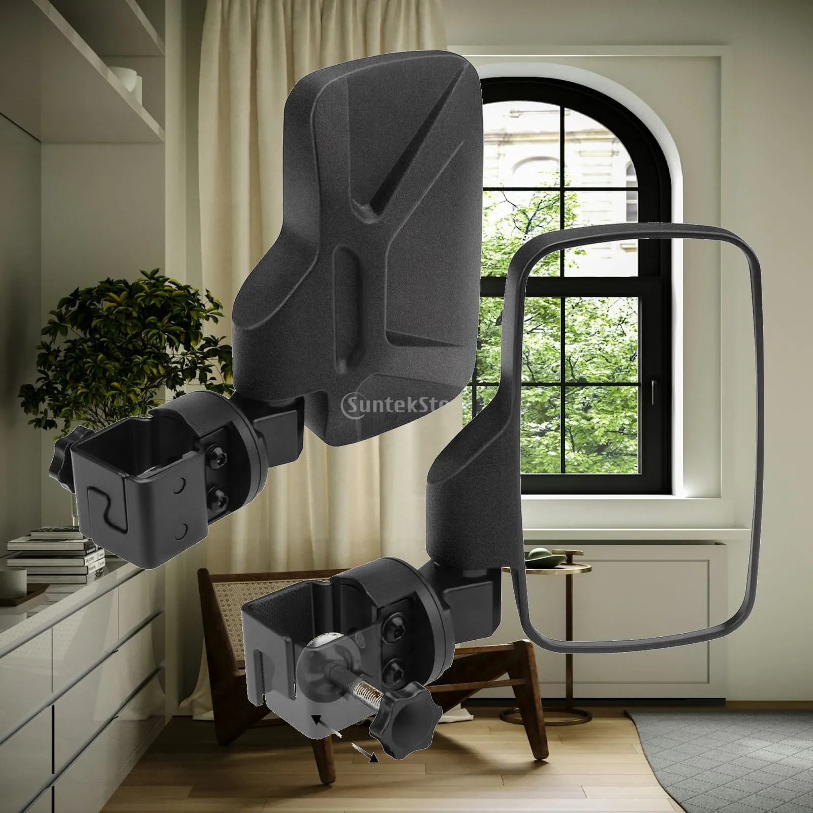 Golf Cart Rear View Mirror Adjustable Golf Cart Mirror Wide-Angle Anti-Vibration for Golfers