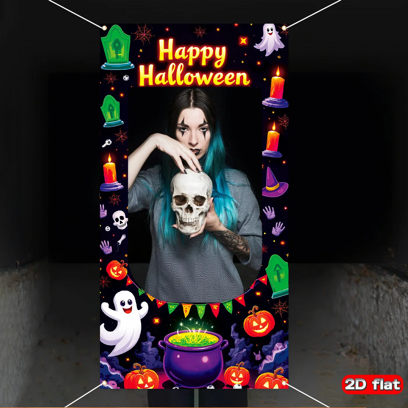 Foto-Requisiten mit Halloween-Motiv eignen sich für Feiertagsdekorationen zu Hause und im Freien sowie als Party-Fotokabinen-Requisiten
