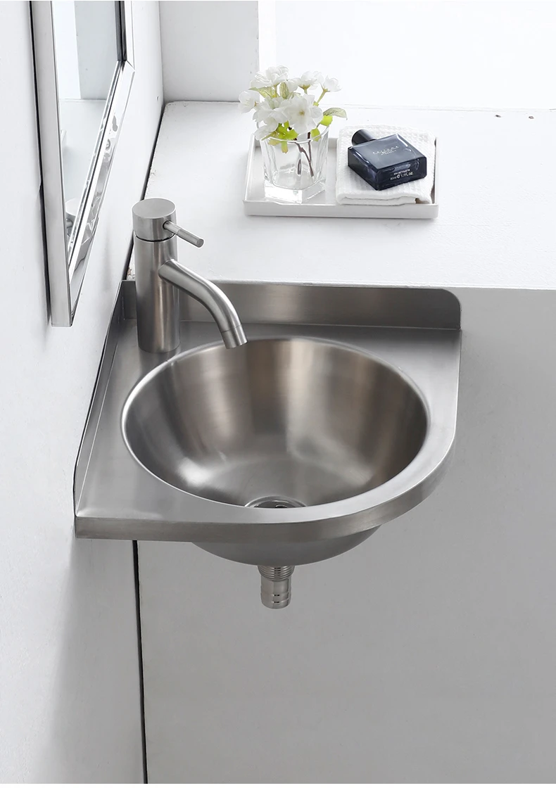 Stainless steel corner , small bathroom mini triangle , wall-mounted washbasin